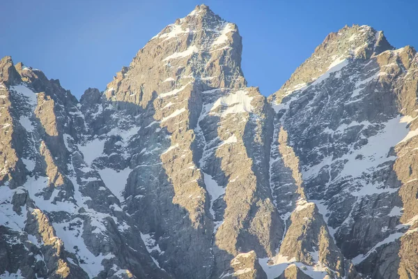 Sunrise on a snow-capped mountain peak in Sonmarg Kashmir