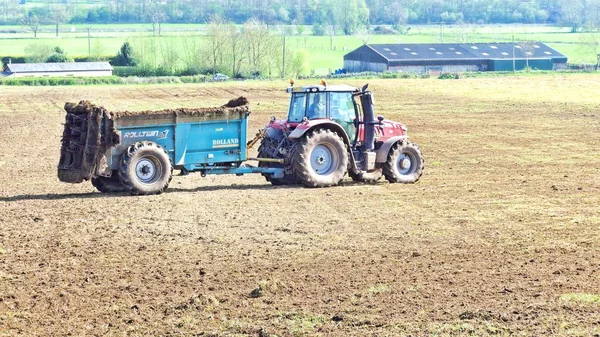 Ciągnik Devon Anglii Przygotowanie Gleby — Zdjęcie stockowe