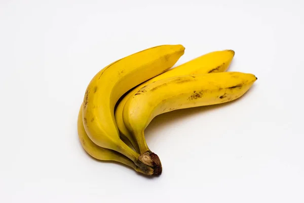 Bananas Fundo Branco Frutas — Fotografia de Stock