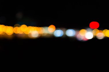 Şehir ışık bokeh arka plan, Rating gece şehri, Defocused gece trafik ışıkları.