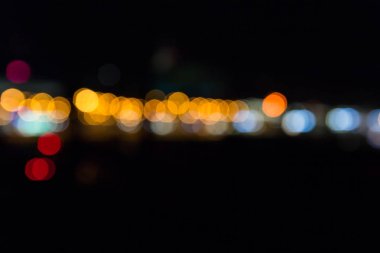 Şehir ışık bokeh arka plan, Rating gece şehri, Defocused gece trafik ışıkları.