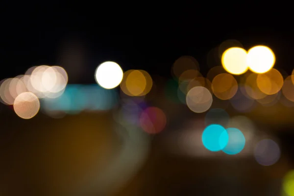 Stadens Ljus Bokeh Bakgrund Staden Trafik Natt Defocused Natt Trafikljus — Stockfoto