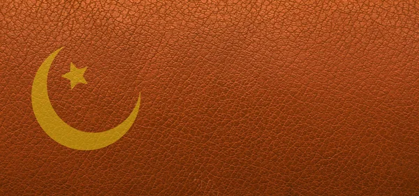 Brown Leather Texture Background Leather Islamic Symbols — Stock Photo, Image