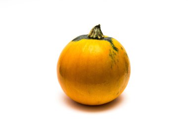 beyaz zemin üzerinde yuvarlak kabak.