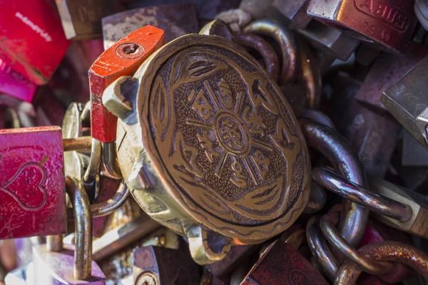 Cadenas Sur Pont Cologne Allemagne — Photo