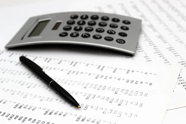 Financiële Boekhouding Afbeelding Een Pluraliteit Van Getallen Papier Calculator Nummers Stockfoto