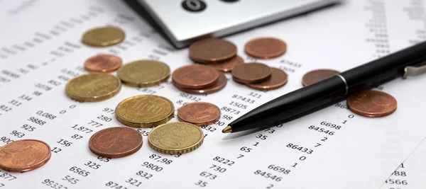 Финансовый Учет Образ Множественности Чисел Бумаге Калькуляторе Номера Бумаге Ручка Стоковое Фото