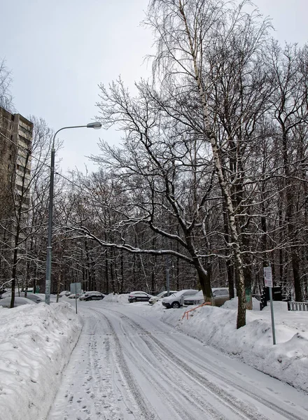 Calle nevada en Moscú — Foto de Stock