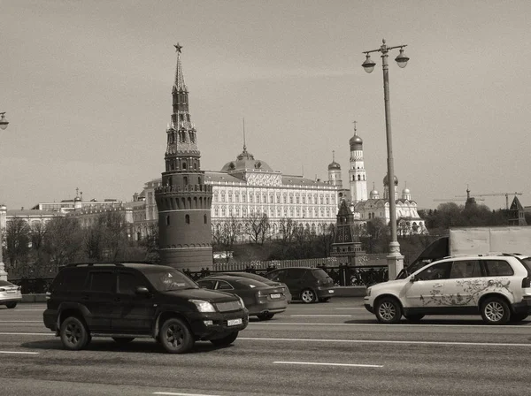 Кремль, черно-белое фото — стоковое фото