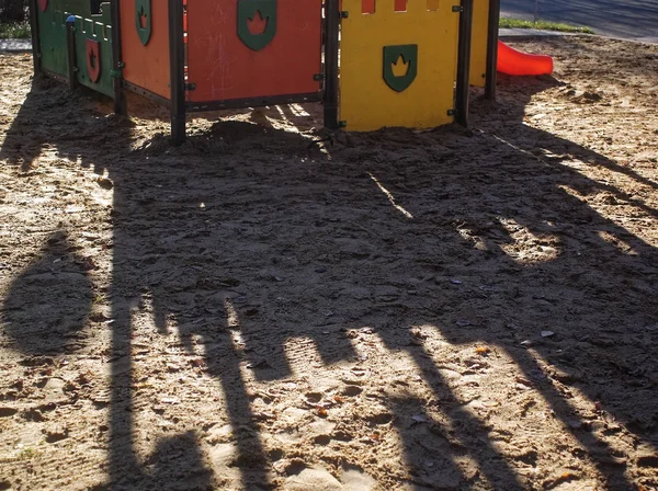 Sunny autumn day at the children's Playground — Stock Photo, Image