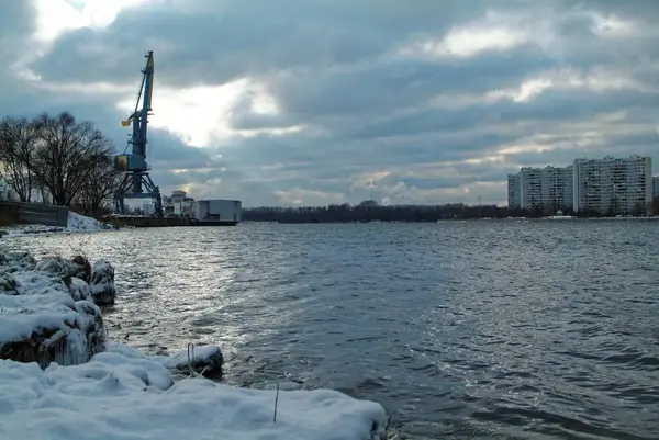 Березі Московської Річки Листопаді Південна Пор — стокове фото