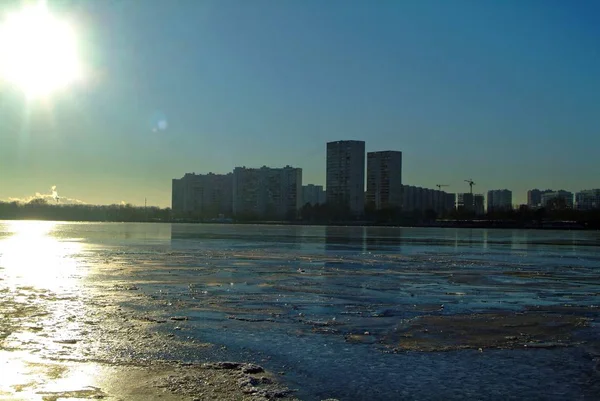 Березі Московської Річки Листопаді Південна Пор — стокове фото