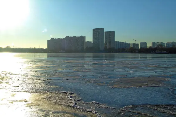 Березі Московської Річки Листопаді Південна Пор — стокове фото