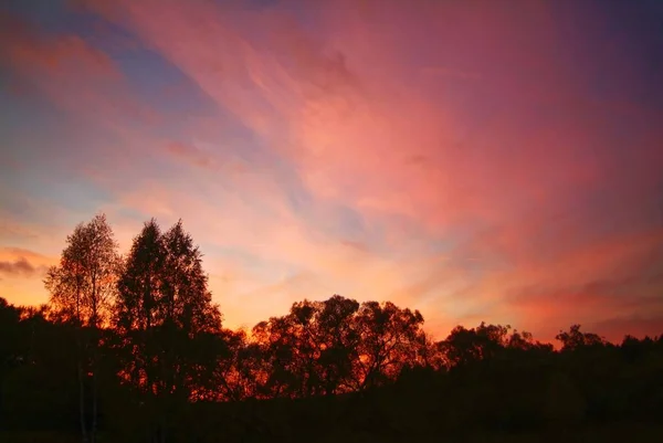 Farbenfroher Sonnenuntergang Der Landschaft Herbst Russi — Stockfoto