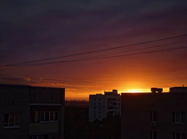 Tramonto Alla Periferia Della Città Mosco — Foto Stock