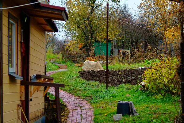 Alte Häuser Dorf Des Herbstes Russland — Stockfoto