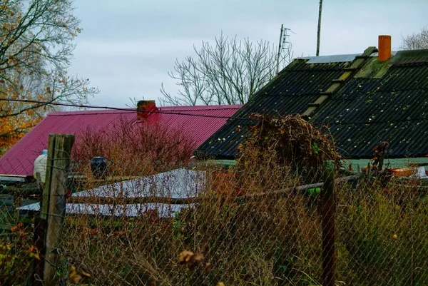 Vieilles Maisons Dans Village Automne Russie — Photo