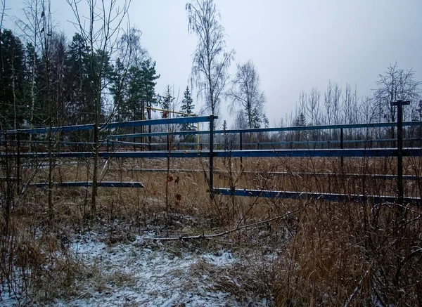Kışın Terk Edilmiş Çayırı Rusya — Stok fotoğraf