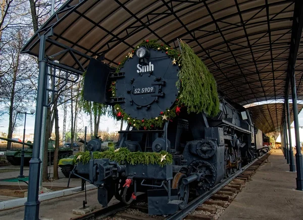 Locomotiva Vapor Segunda Guerra Mundial Museu Rússia — Fotografia de Stock