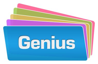 Renkli arka plan üzerinde yazılı dahi metin.