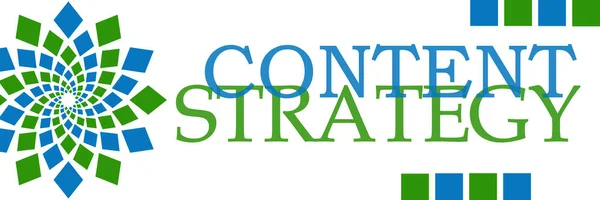 Content strategy text written over green blue background.