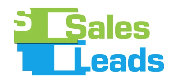 Sales leads text written over green blue background.
