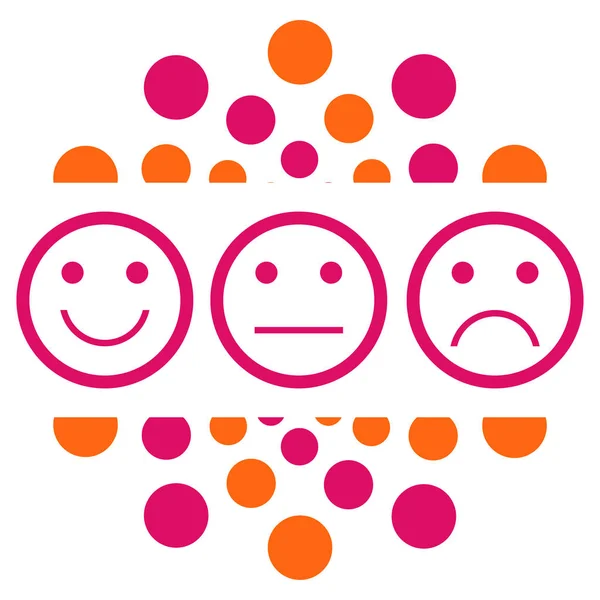 Lächeln Neutral Traurige Gesichter Auf Rosa Orangefarbenem Hintergrund — Stockfoto