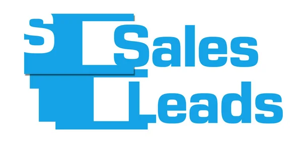Sales leads text written over blue background.