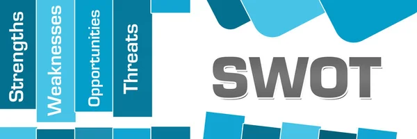 Концептуальное Изображение Swot Текстом Синем Фоне — стоковое фото