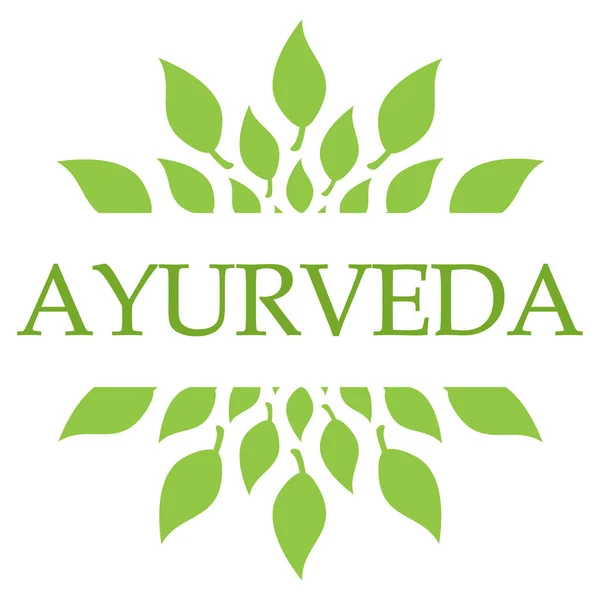 Ayurveda Concept Afbeelding Met Tekst Bladeren Symbool — Stockfoto