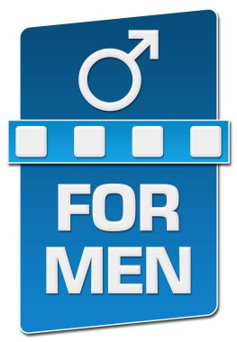 Erkekler metin için mavi arka plan üzerinde yazılı.