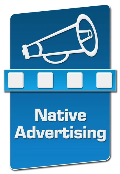 Native advertising concept image with text and related symbol.