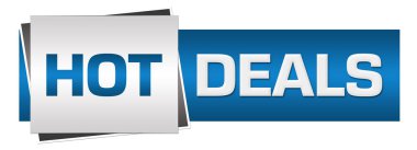 Mavi gri arka plan üzerinde yazılı sıcak fırsatlar metin.