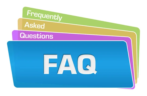 Faq Preguntas Frecuentes Texto Escrito Sobre Fondo Colorido — Foto de Stock