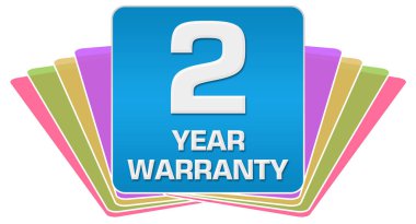 Mavi renkli arka plan üzerinde yazılmış metni iki yıl garanti.