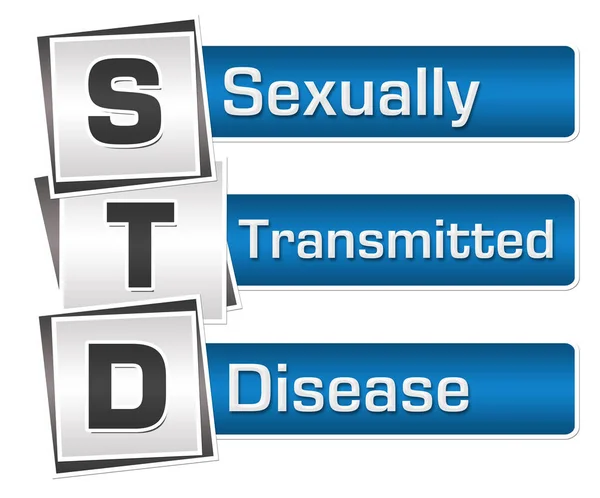 Sexually Transmitted Disease Text Written Blue Grey Background — Stock Photo, Image