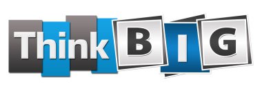 Büyük metin yeşil mavi arka plan üzerinde yazılı düşünüyorum.