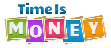 Zaman canlı renkli arka plan üzerinde yazılı para metindir.