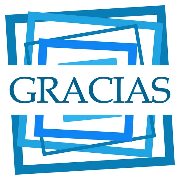 Gracias Text Skriven Över Blå Abstrakt Bakgrund — Stockfoto