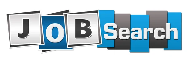 Job Search Text Written Blue Grey Background — Stock Photo, Image