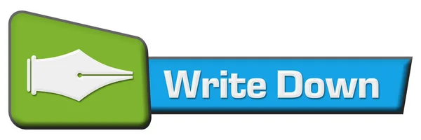 Escrever Texto Escrito Sobre Fundo Verde Azul — Fotografia de Stock