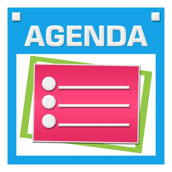 Agenda Concepto Imagen Con Texto Gráfico Relacionado — Foto de Stock