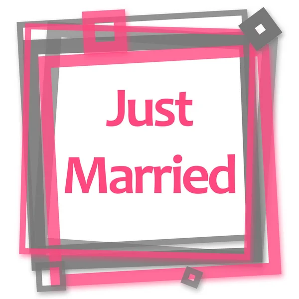 Frisch Verheirateter Text Auf Rosa Grauem Hintergrund — Stockfoto