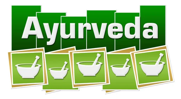 Ayurveda Concept Image Text Leaves Symbol — Stock Photo, Image