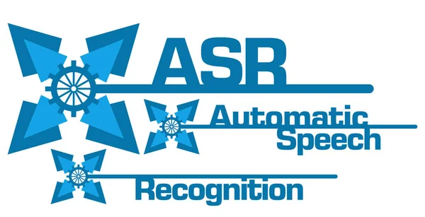 ASR - Automatic Speech Recognition text written over blue abstract background.