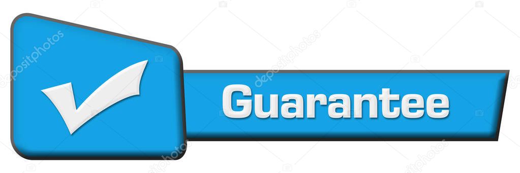 Guarantee concept image with text and related symbol.