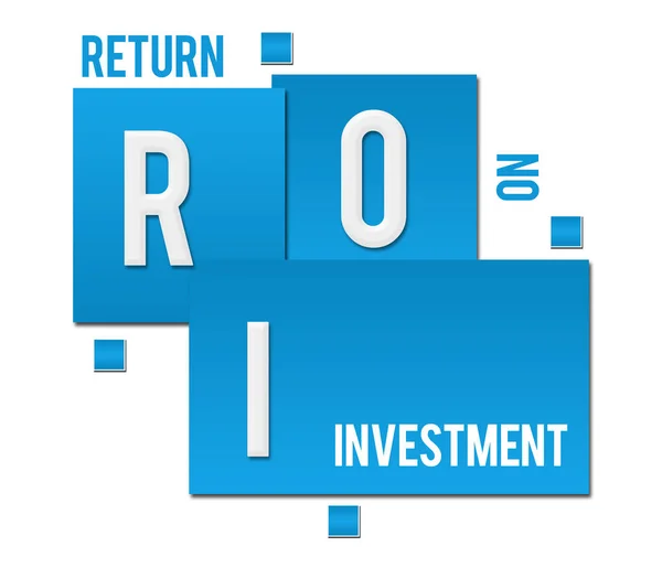 Roi Ritorno Sul Testo Dell Investimento Scritto Sfondo Blu — Foto Stock