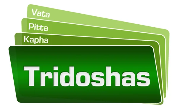 Tridoshas Konsept Resmi Metin Ilgili Kelimeleri Ile — Stok fotoğraf