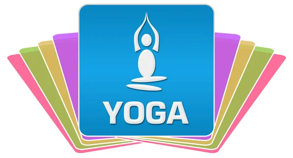 Concepto Yoga Imagen Con Texto Símbolo Relacionado —  Fotos de Stock