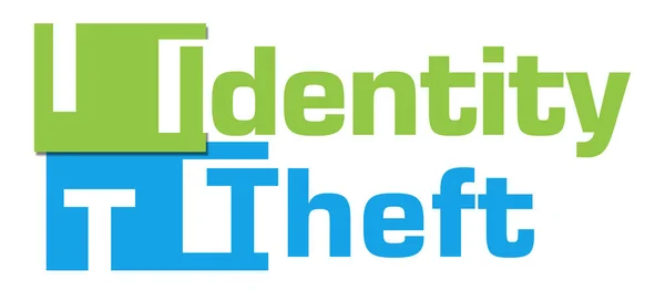 Identiteit Diefstal Tekst Geschreven Groen Blauwe Achtergrond — Stockfoto